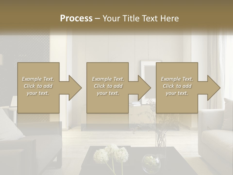 A Living Room Filled With Furniture And A Mirror PowerPoint Template