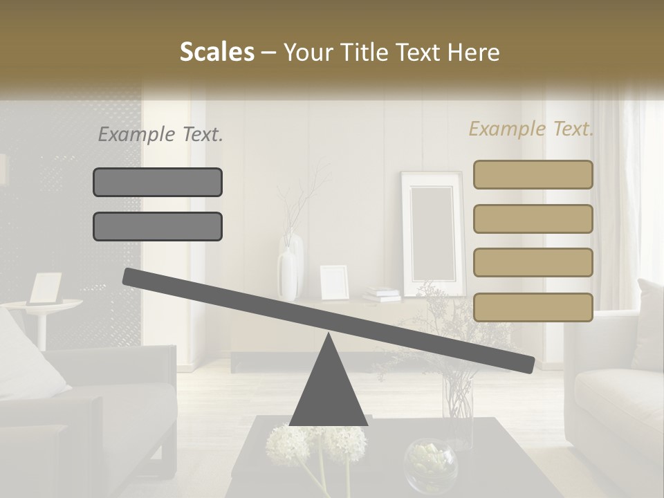A Living Room Filled With Furniture And A Mirror PowerPoint Template
