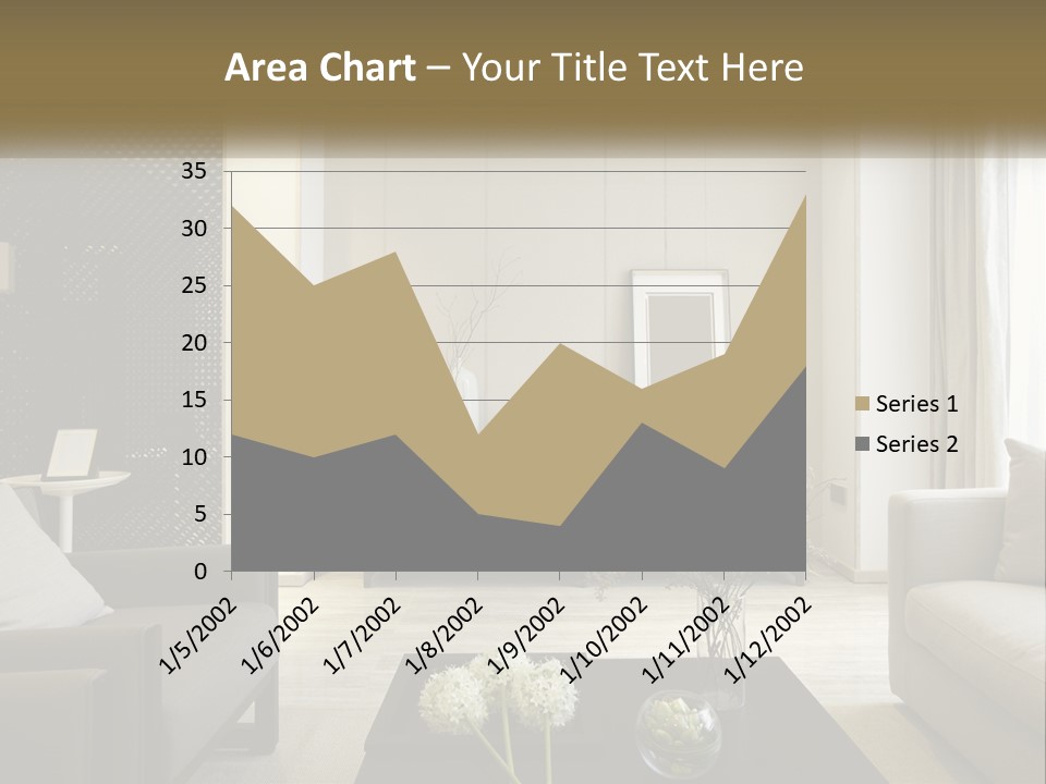 A Living Room Filled With Furniture And A Mirror PowerPoint Template