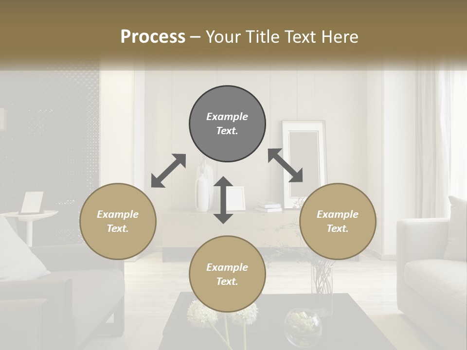 A Living Room Filled With Furniture And A Mirror PowerPoint Template