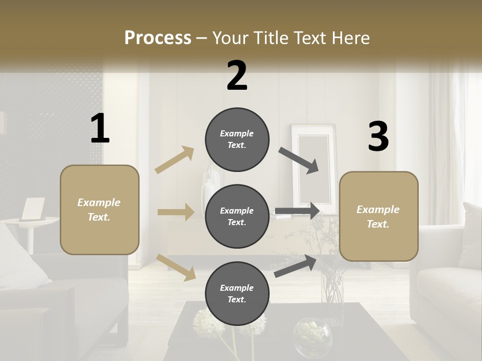A Living Room Filled With Furniture And A Mirror PowerPoint Template