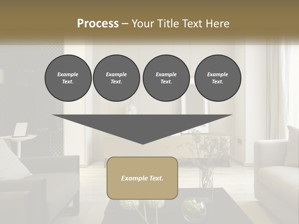 A Living Room Filled With Furniture And A Mirror PowerPoint Template
