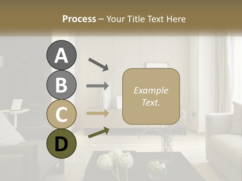 A Living Room Filled With Furniture And A Mirror PowerPoint Template