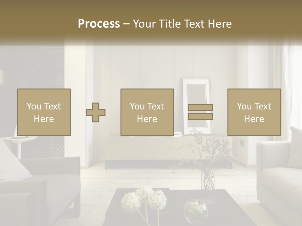 A Living Room Filled With Furniture And A Mirror PowerPoint Template