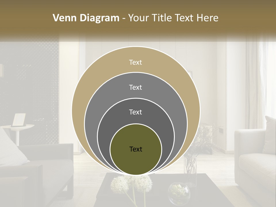 A Living Room Filled With Furniture And A Mirror PowerPoint Template
