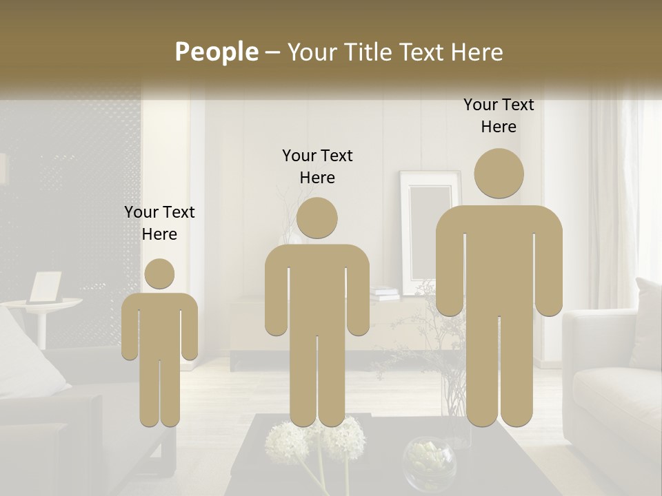 A Living Room Filled With Furniture And A Mirror PowerPoint Template