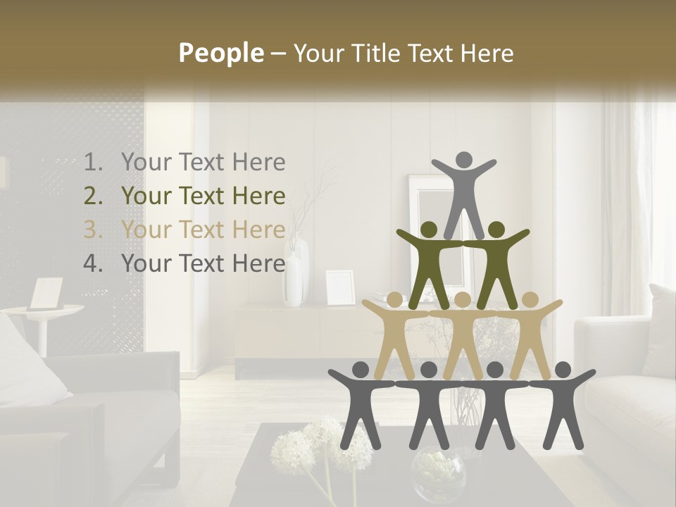 A Living Room Filled With Furniture And A Mirror PowerPoint Template