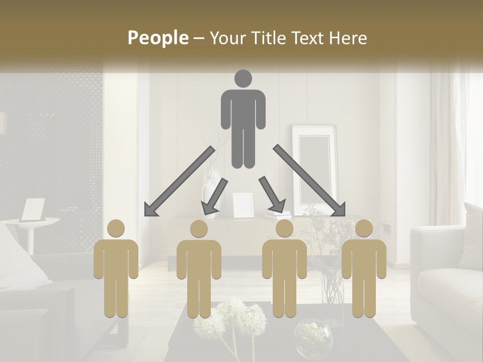 A Living Room Filled With Furniture And A Mirror PowerPoint Template