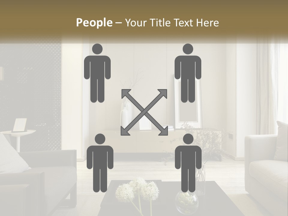 A Living Room Filled With Furniture And A Mirror PowerPoint Template