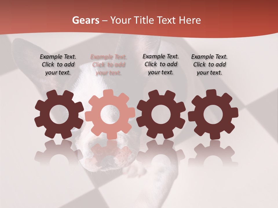 A Small Black And White Dog Standing On A Checkered Floor PowerPoint Template