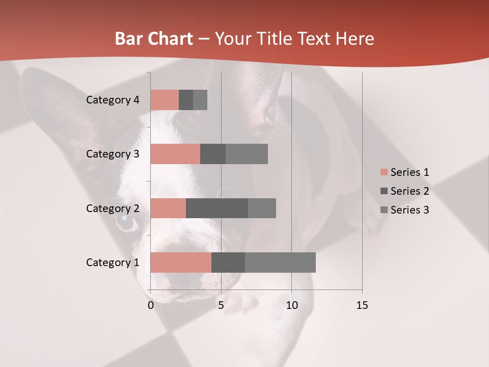 A Small Black And White Dog Standing On A Checkered Floor PowerPoint Template
