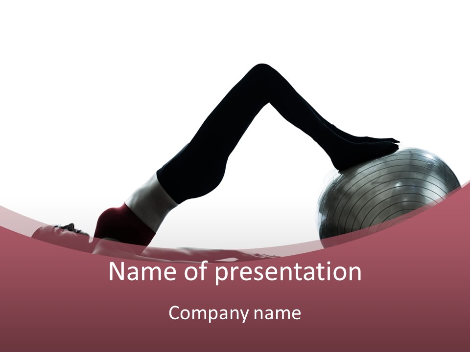 A Woman Is Doing A Yoga Pose On A Ball PowerPoint Template