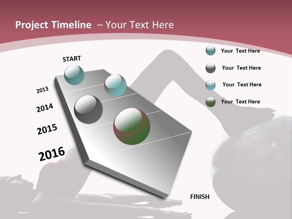 A Woman Is Doing A Yoga Pose On A Ball PowerPoint Template