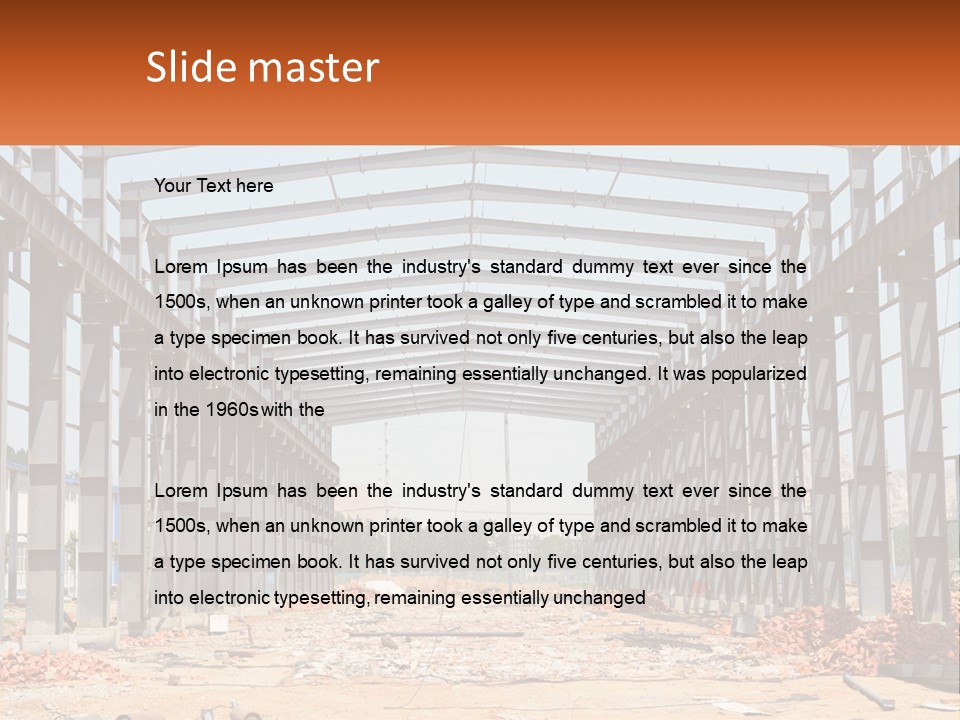 A Picture Of A Building With A Name Of Presentation PowerPoint Template