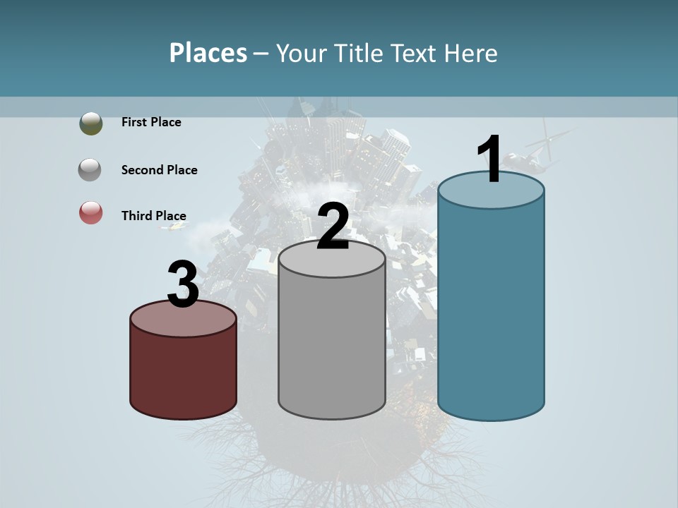 A Small Island With A Bunch Of Boxes On Top Of It PowerPoint Template