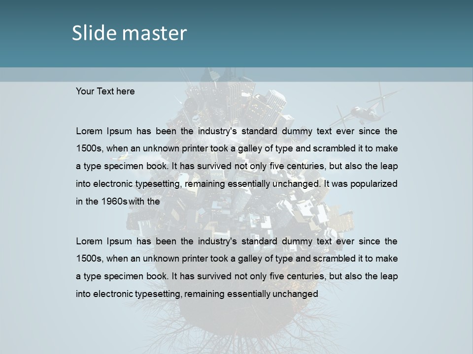 A Small Island With A Bunch Of Boxes On Top Of It PowerPoint Template