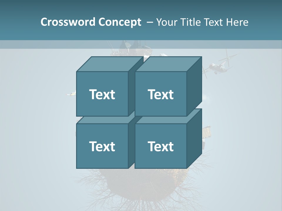 A Small Island With A Bunch Of Boxes On Top Of It PowerPoint Template