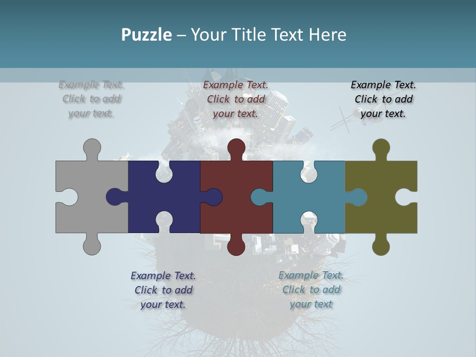 A Small Island With A Bunch Of Boxes On Top Of It PowerPoint Template