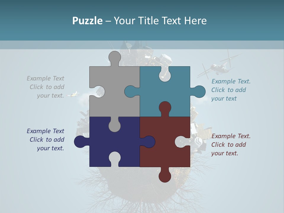 A Small Island With A Bunch Of Boxes On Top Of It PowerPoint Template