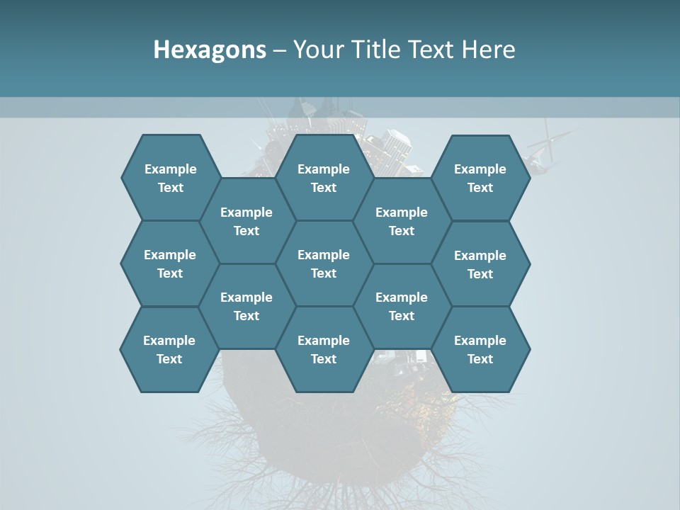 A Small Island With A Bunch Of Boxes On Top Of It PowerPoint Template