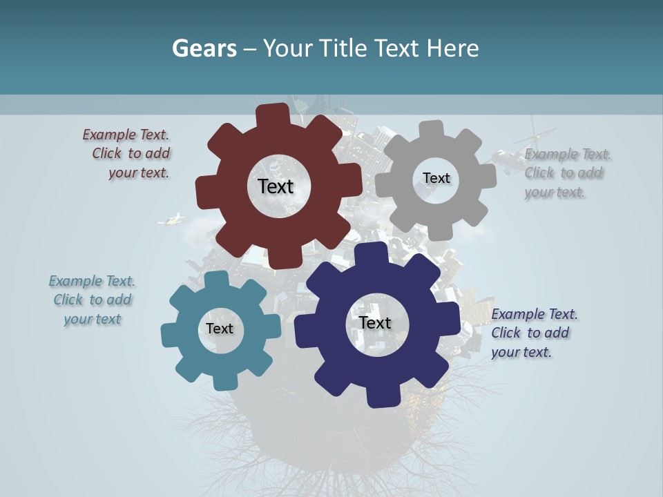 A Small Island With A Bunch Of Boxes On Top Of It PowerPoint Template