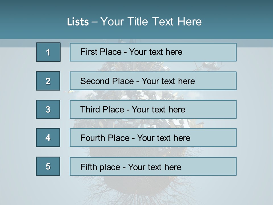 A Small Island With A Bunch Of Boxes On Top Of It PowerPoint Template