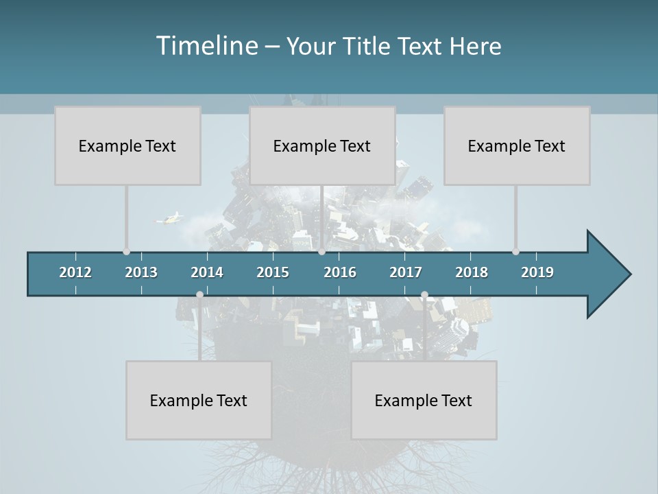 A Small Island With A Bunch Of Boxes On Top Of It PowerPoint Template