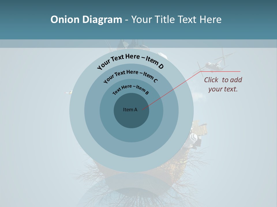 A Small Island With A Bunch Of Boxes On Top Of It PowerPoint Template