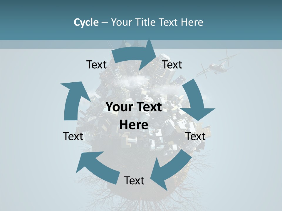 A Small Island With A Bunch Of Boxes On Top Of It PowerPoint Template