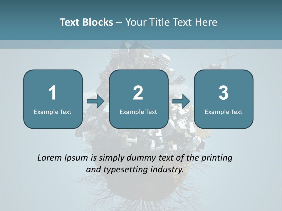 A Small Island With A Bunch Of Boxes On Top Of It PowerPoint Template