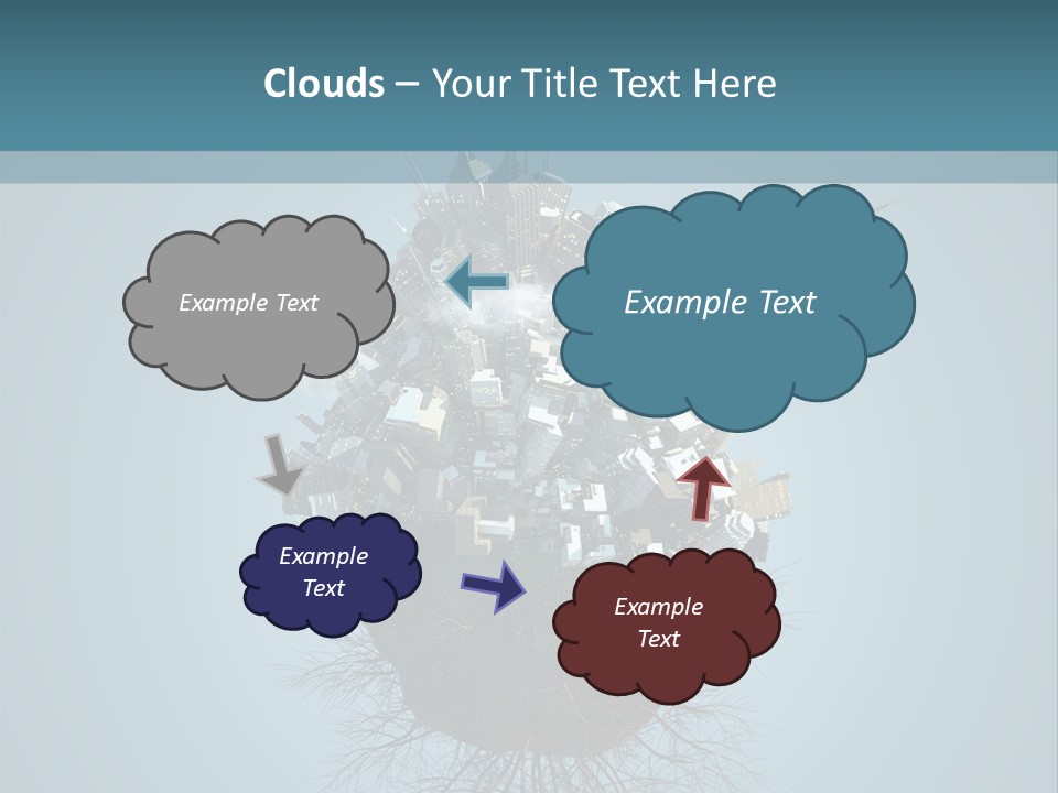 A Small Island With A Bunch Of Boxes On Top Of It PowerPoint Template