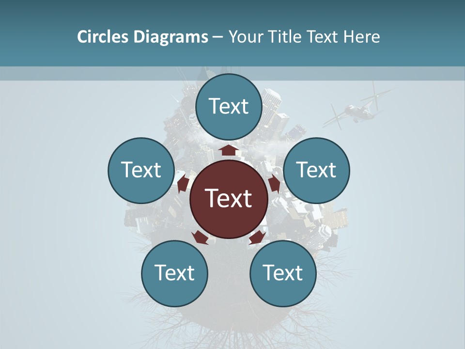 A Small Island With A Bunch Of Boxes On Top Of It PowerPoint Template