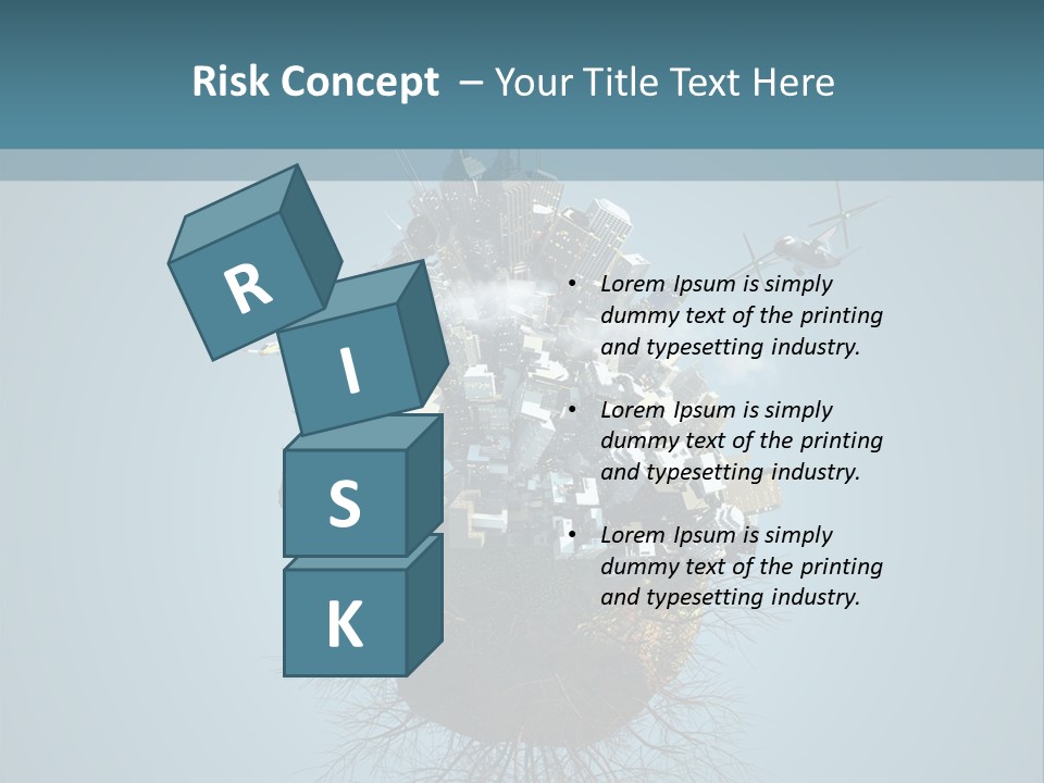 A Small Island With A Bunch Of Boxes On Top Of It PowerPoint Template