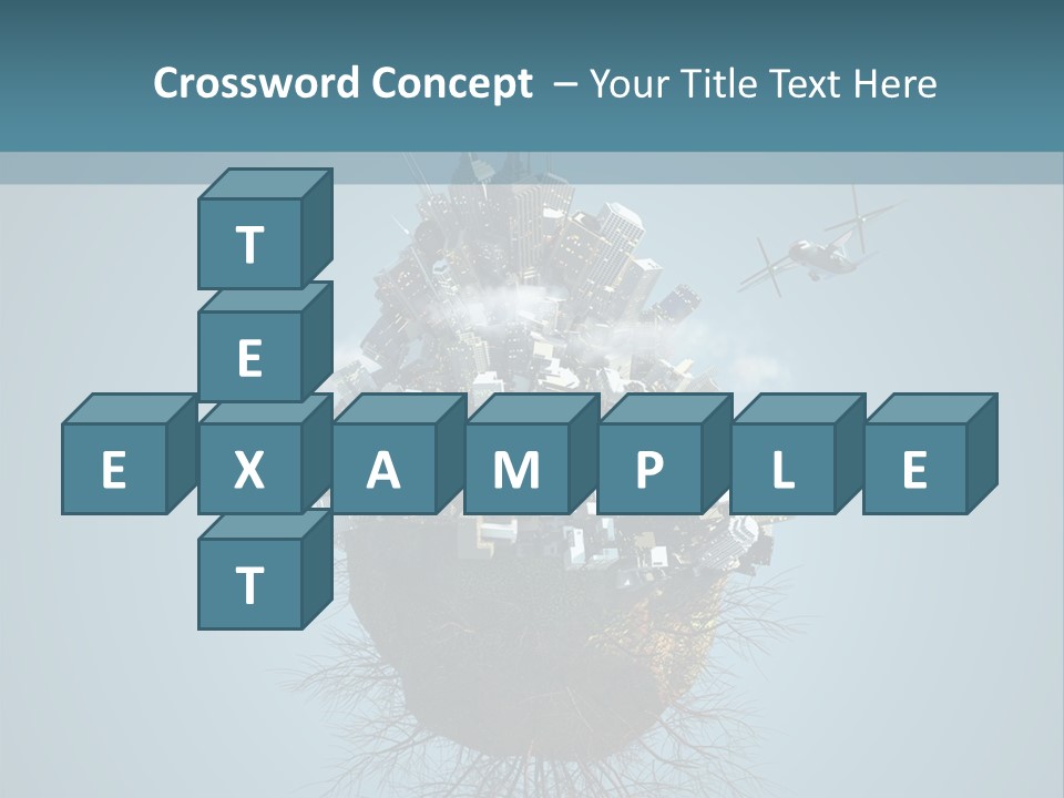 A Small Island With A Bunch Of Boxes On Top Of It PowerPoint Template
