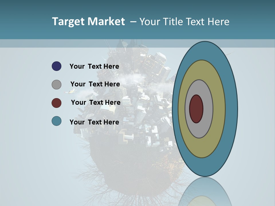 A Small Island With A Bunch Of Boxes On Top Of It PowerPoint Template