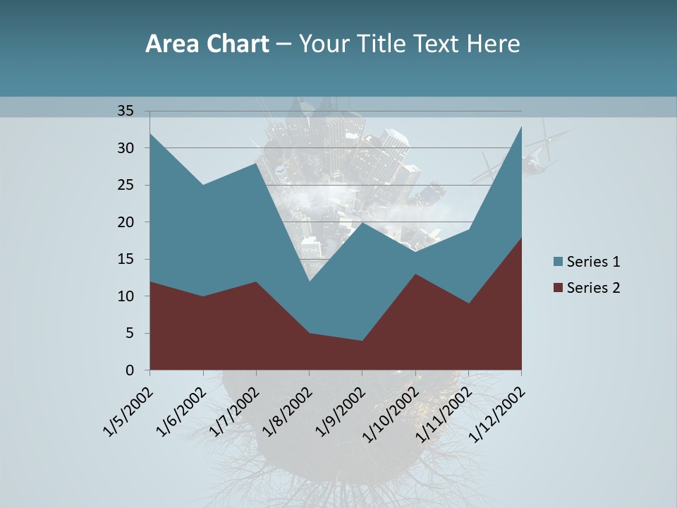 A Small Island With A Bunch Of Boxes On Top Of It PowerPoint Template