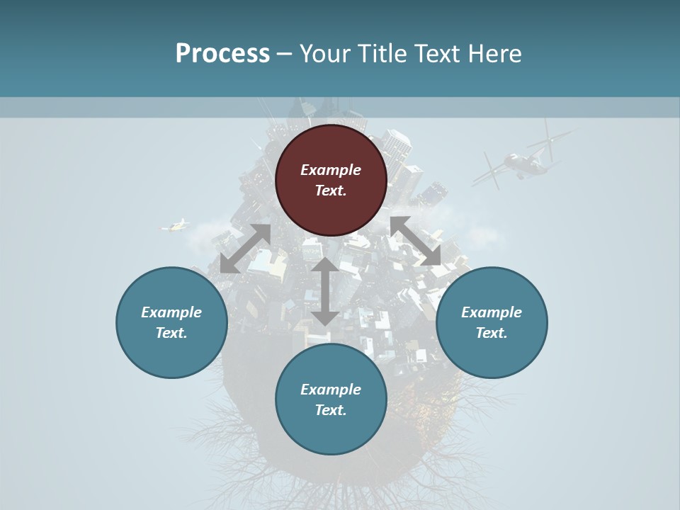 A Small Island With A Bunch Of Boxes On Top Of It PowerPoint Template