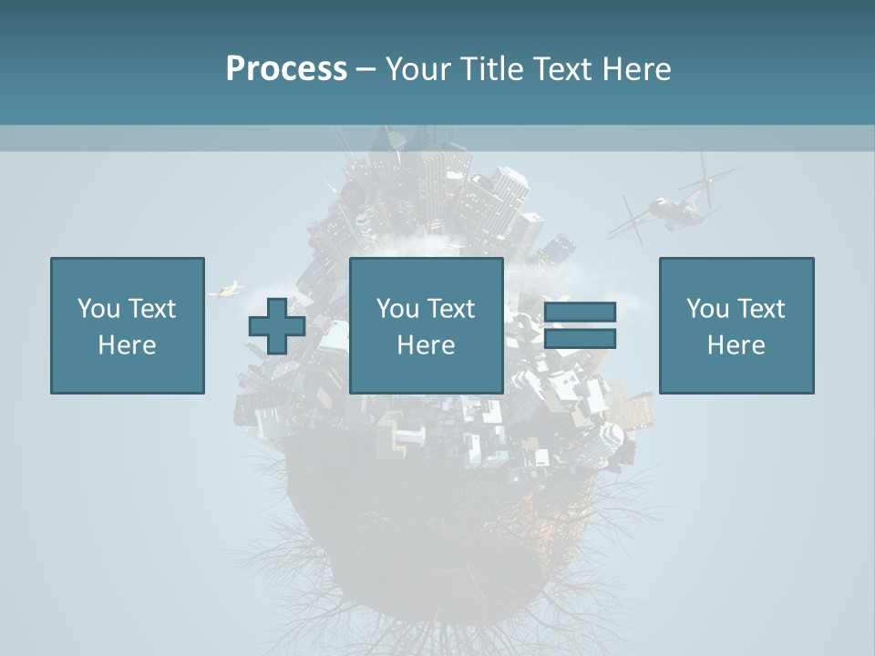 A Small Island With A Bunch Of Boxes On Top Of It PowerPoint Template