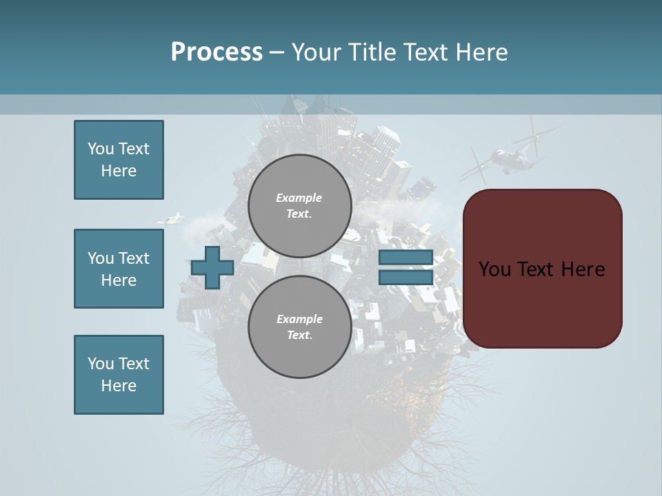 A Small Island With A Bunch Of Boxes On Top Of It PowerPoint Template