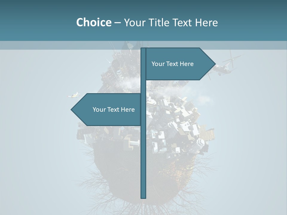 A Small Island With A Bunch Of Boxes On Top Of It PowerPoint Template