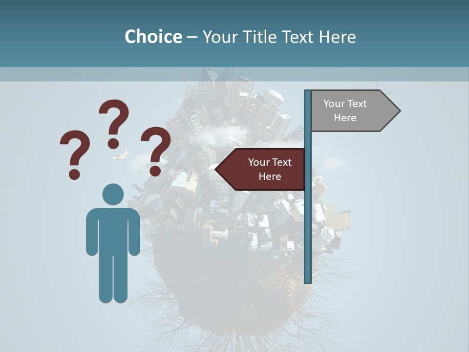 A Small Island With A Bunch Of Boxes On Top Of It PowerPoint Template