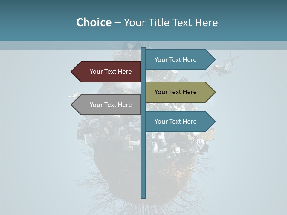 A Small Island With A Bunch Of Boxes On Top Of It PowerPoint Template