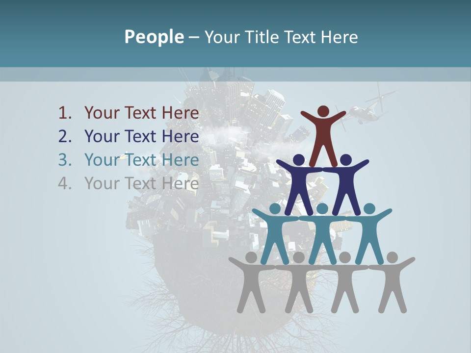 A Small Island With A Bunch Of Boxes On Top Of It PowerPoint Template