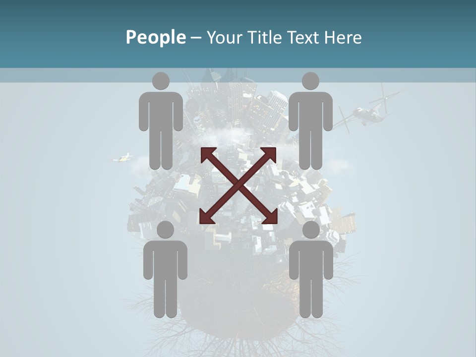 A Small Island With A Bunch Of Boxes On Top Of It PowerPoint Template