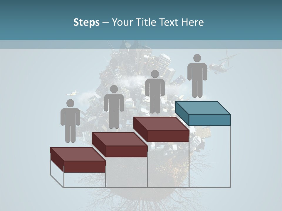 A Small Island With A Bunch Of Boxes On Top Of It PowerPoint Template