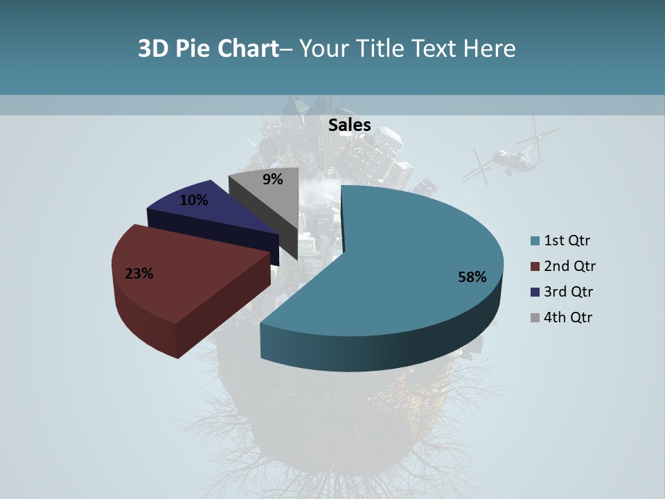 A Small Island With A Bunch Of Boxes On Top Of It PowerPoint Template