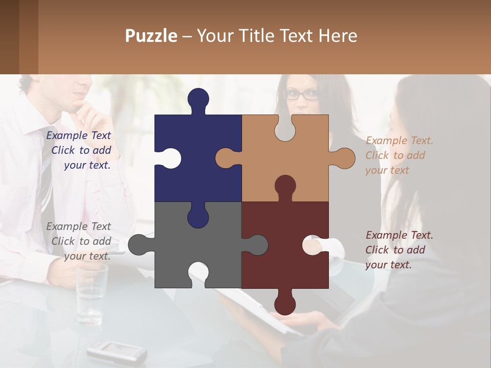 A Group Of People Sitting Around A Table With Laptops PowerPoint Template