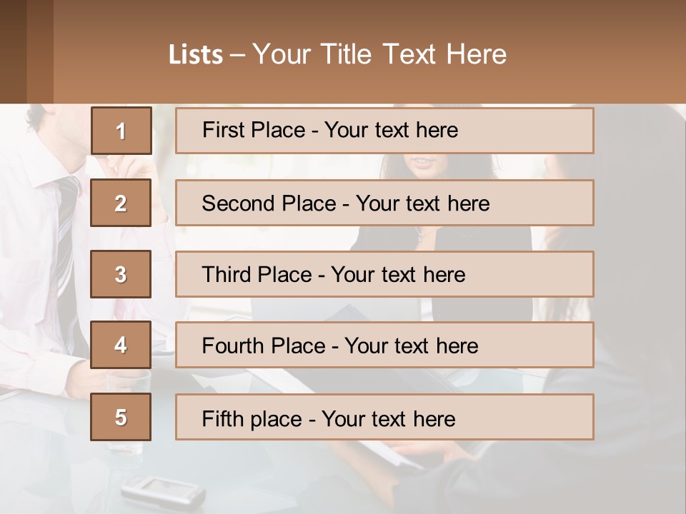 A Group Of People Sitting Around A Table With Laptops PowerPoint Template