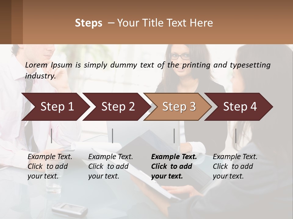 A Group Of People Sitting Around A Table With Laptops PowerPoint Template
