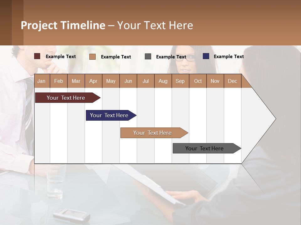 A Group Of People Sitting Around A Table With Laptops PowerPoint Template